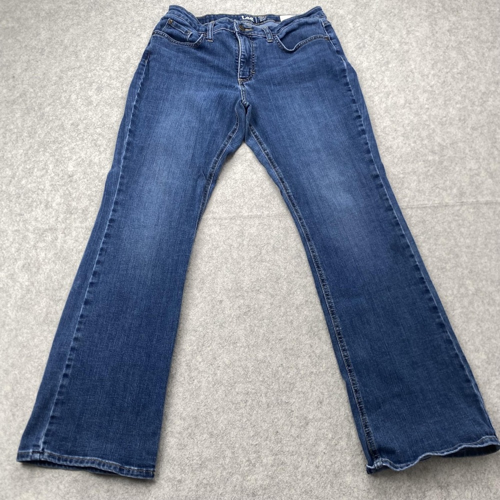 Lee Jeans Womens 12 (31x30) Blue Mid Rise Bootcut Regular Fit Stretch Denim